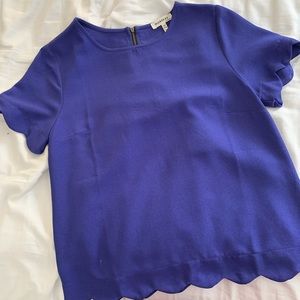 Blue Scallop Blouse